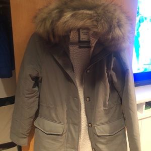 Abercrombie & Fitch Sherpa lined military parka
